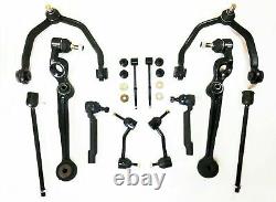 12 Pcs Kit Front Upper & Lower Control Arms, Inner Outer Tie Rod Ends, Front