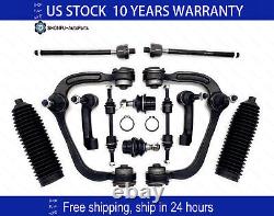 12Pcs Front Upper Control Arms Tie Rods Ball Joints 4WD For 2009-2014 Ford F-150