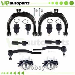 12set Complete Front Wheel Hub Bearing Control Arm Tie Rod End Suspension Parts