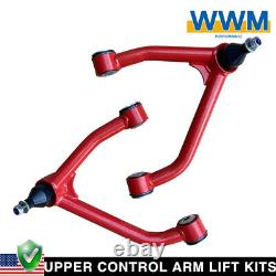 2-4 Lift Kit Tubular Upper Control Arm for 2007-2015 Chevy Silverado 1500 Red