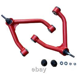 2-4 Lift Kit Tubular Upper Control Arm for 2007-2015 Chevy Silverado 1500 Red