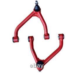 2-4 Lift Kit Tubular Upper Control Arm for 2007-2015 Chevy Silverado 1500 Red