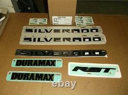 2019 Chevrolet Silverado Duramax RST Black 6 Piece Emblem Kit84806937OEM GM19