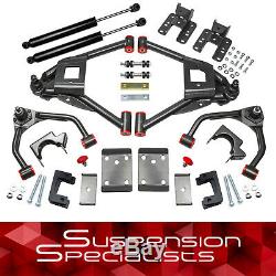 3-5 Drop Control Arm Lowering Kit with Shocks For 2007-2014 GMC Sierra 1500 2WD