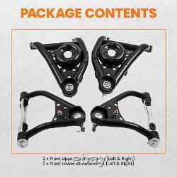 4x Front Heavy Duty Upper & Lower Control Arms for Camaro Firebird 1967-1969