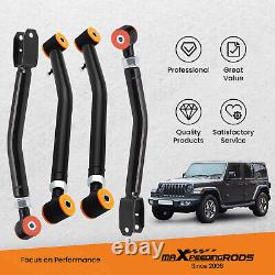 4x Front Upper & Lower Adjustable Control Arms For Jeep Wrangler JL JLU 2018+