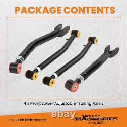 4x Front Upper & Lower Adjustable Control Arms For Jeep Wrangler JL JLU 2018+