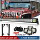 52 in 711W Straight LED Light Bar Combo +2X4'' Pods Offraod For Jeep Wrangler JK