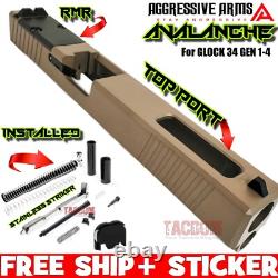AGGRESSIVE ARMS AVALANCHE FDE COMPLETE PORTED SLIDE & PARTS For GL0CK 34 GEN 1-4