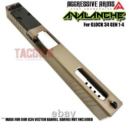 AGGRESSIVE ARMS AVALANCHE FDE COMPLETE PORTED SLIDE & PARTS For GL0CK 34 GEN 1-4
