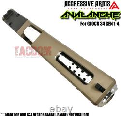 AGGRESSIVE ARMS AVALANCHE FDE COMPLETE PORTED SLIDE & PARTS For GL0CK 34 GEN 1-4