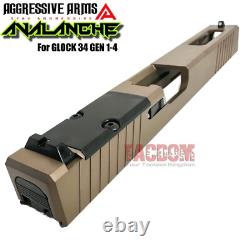 AGGRESSIVE ARMS AVALANCHE FDE COMPLETE PORTED SLIDE & PARTS For GL0CK 34 GEN 1-4