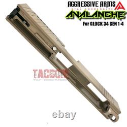 AGGRESSIVE ARMS AVALANCHE FDE COMPLETE PORTED SLIDE & PARTS For GL0CK 34 GEN 1-4