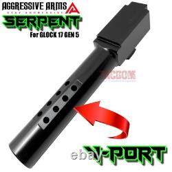 AGGRESSIVE ARMS BLACK MAMBA COMPLETE PORTED SLIDE BARREL For GLOCK 17 GEN 5