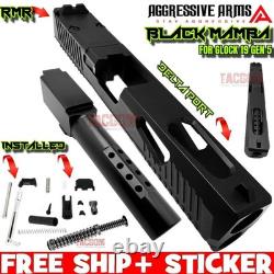 AGGRESSIVE ARMS BLACK MAMBA COMPLETE PORTED SLIDE BARREL For GLOCK 19 GEN 5