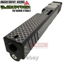 AGGRESSIVE ARMS BLACK PYTHON COMPLETE SCALES RMR SLIDE BARREL For GLOCK 17 GEN 3