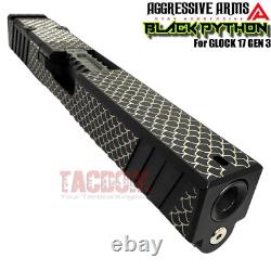 AGGRESSIVE ARMS BLACK PYTHON COMPLETE SCALES RMR SLIDE BARREL For GLOCK 17 GEN 3