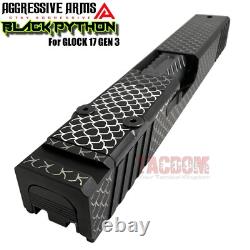 AGGRESSIVE ARMS BLACK PYTHON COMPLETE SCALES RMR SLIDE BARREL For GLOCK 17 GEN 3
