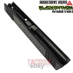 AGGRESSIVE ARMS BLACK PYTHON COMPLETE SCALES RMR SLIDE BARREL For GLOCK 17 GEN 3