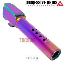 AGGRESSIVE ARMS Black PVD RMR SLIDE & RAINBOW PORTED Barrel For Glok 19 GEN 3 US