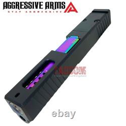 AGGRESSIVE ARMS Black PVD RMR SLIDE & RAINBOW PORTED Barrel For Glok 19 GEN 3 US