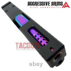 AGGRESSIVE ARMS Black PVD RMR SLIDE & RAINBOW PORTED Barrel For Glok 19 GEN 3 US