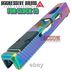 AGGRESSIVE ARMS CHAMELEON RMR SLIDE & RAINBOW PORTED Barrel For GL0CK 19 GEN 3