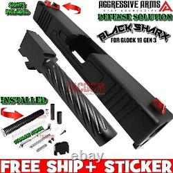 AGGRESSIVE ARMS COMPLETE DEFENSE SLIDE For GLOCK 19 GEN 3 BLK SHARX BARREL PARTS
