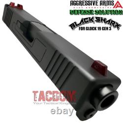 AGGRESSIVE ARMS COMPLETE DEFENSE SLIDE For GLOCK 19 GEN 3 BLK SHARX BARREL PARTS