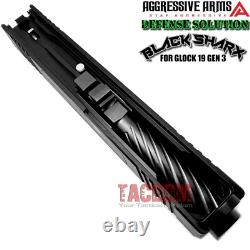 AGGRESSIVE ARMS COMPLETE DEFENSE SLIDE For GLOCK 19 GEN 3 BLK SHARX BARREL PARTS
