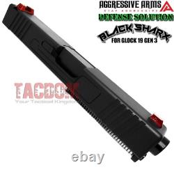 AGGRESSIVE ARMS COMPLETE DEFENSE SLIDE For GLOCK 19 GEN 3 BLK SHARX BARREL PARTS