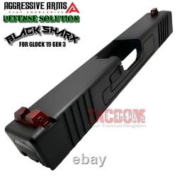 AGGRESSIVE ARMS COMPLETE DEFENSE SLIDE For GLOCK 19 GEN 3 BLK SHARX BARREL PARTS