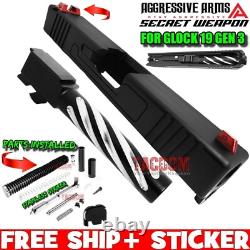 AGGRESSIVE ARMS COMPLETE SLIDE SECRET For GLOCK 19 GEN 3 SPIRAL BARREL + PARTS