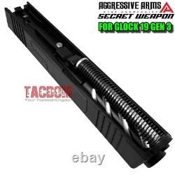 AGGRESSIVE ARMS COMPLETE SLIDE SECRET For GLOCK 19 GEN 3 SPIRAL BARREL + PARTS