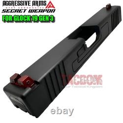 AGGRESSIVE ARMS COMPLETE SLIDE SECRET For GLOCK 19 GEN 3 SPIRAL BARREL + PARTS