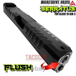 AGGRESSIVE ARMS COMPLETE SLIDE SERRATUS For GLOCK 19 GEN 3 RMR SPIRAL BARREL