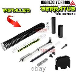 AGGRESSIVE ARMS COMPLETE SLIDE SERRATUS For GLOCK 19 GEN 3 RMR SPIRAL BARREL
