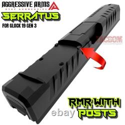 AGGRESSIVE ARMS COMPLETE SLIDE SERRATUS For GLOCK 19 GEN 3 RMR SPIRAL BARREL