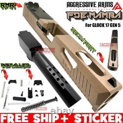 AGGRESSIVE ARMS FDE TAN MAMBA COMPLETE PORTED SLIDE BARREL For GLOCK 17 GEN 5
