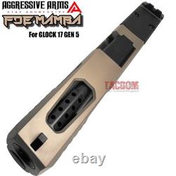 AGGRESSIVE ARMS FDE TAN MAMBA COMPLETE PORTED SLIDE BARREL For GLOCK 17 GEN 5