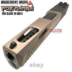 AGGRESSIVE ARMS FDE TAN MAMBA COMPLETE PORTED SLIDE BARREL For GLOCK 19 GEN 5