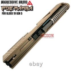 AGGRESSIVE ARMS FDE TAN MAMBA COMPLETE PORTED SLIDE BARREL For GLOCK 19 GEN 5