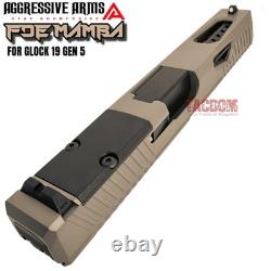 AGGRESSIVE ARMS FDE TAN MAMBA COMPLETE PORTED SLIDE BARREL For GLOCK 19 GEN 5