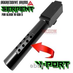 AGGRESSIVE ARMS FDE TAN MAMBA COMPLETE PORTED SLIDE BARREL For GLOCK 19 GEN 5