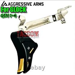 AGGRESSIVE ARMS Frame Slide Parts Kit GL0CK 19 GEN 3 BLACK GOLD TRIGGER STRIKER
