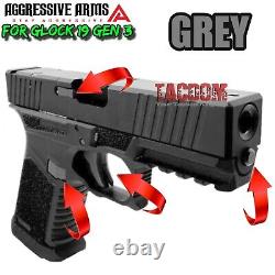 AGGRESSIVE ARMS GREY GRAY Slide + Lower Parts Kit for GL0CK 19 GEN 1 2 3 UPPER