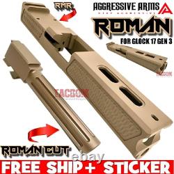 AGGRESSIVE ARMS ROMAN FDE SLIDE + PVD FDE ROMAN CUT Barrel FOR GLOCK 17 GEN 3