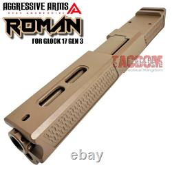 AGGRESSIVE ARMS ROMAN FDE SLIDE + PVD FDE ROMAN CUT Barrel FOR GLOCK 17 GEN 3