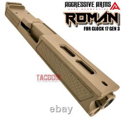 AGGRESSIVE ARMS ROMAN FDE SLIDE + PVD FDE ROMAN CUT Barrel FOR GLOCK 17 GEN 3