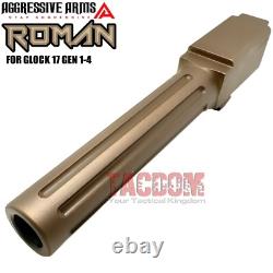 AGGRESSIVE ARMS ROMAN FDE SLIDE + PVD FDE ROMAN CUT Barrel FOR GLOCK 17 GEN 3